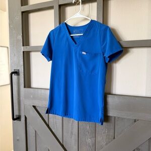 Figs Royal Blue V-Neck Scrub Top